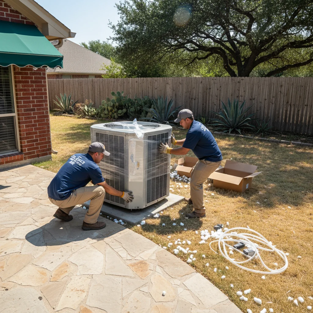 New energy-efficient AC system installation in Bastrop, TX